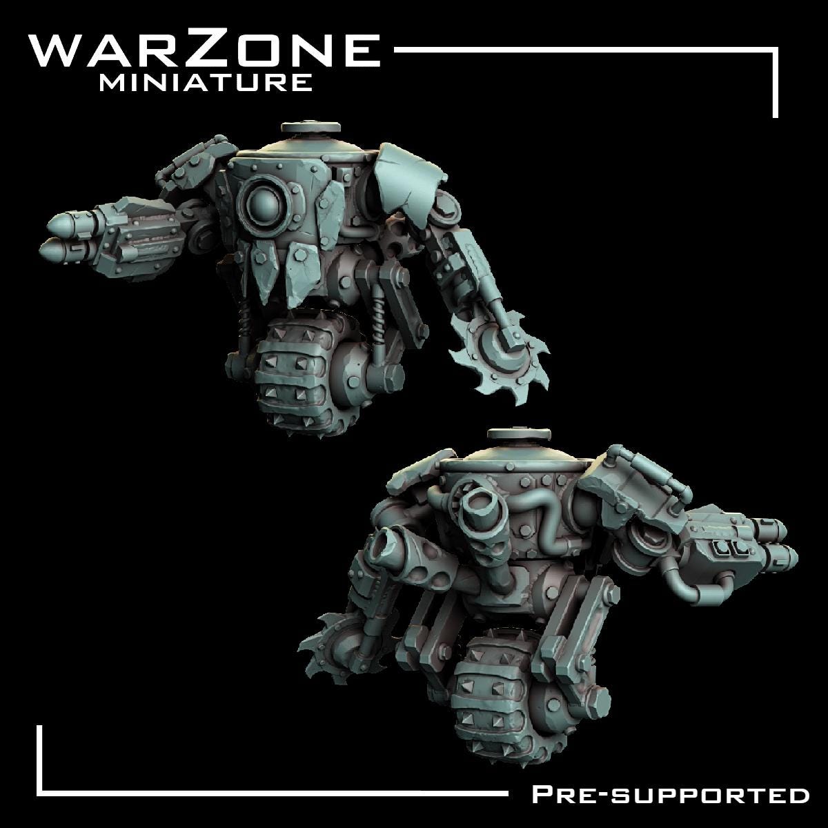 Orkaz vehicle / Ork Rustroller, Grimdark Orkish Menace Sculpted by WarZone Miniature, Scaled for Sci-Fi Miniature Wargames