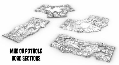 Ultimate Low Profile Road System ULPRS: Core Set - 3D Printed Tabletop Terrain, Perfect for Wargames, Board Games, Role Playing Games