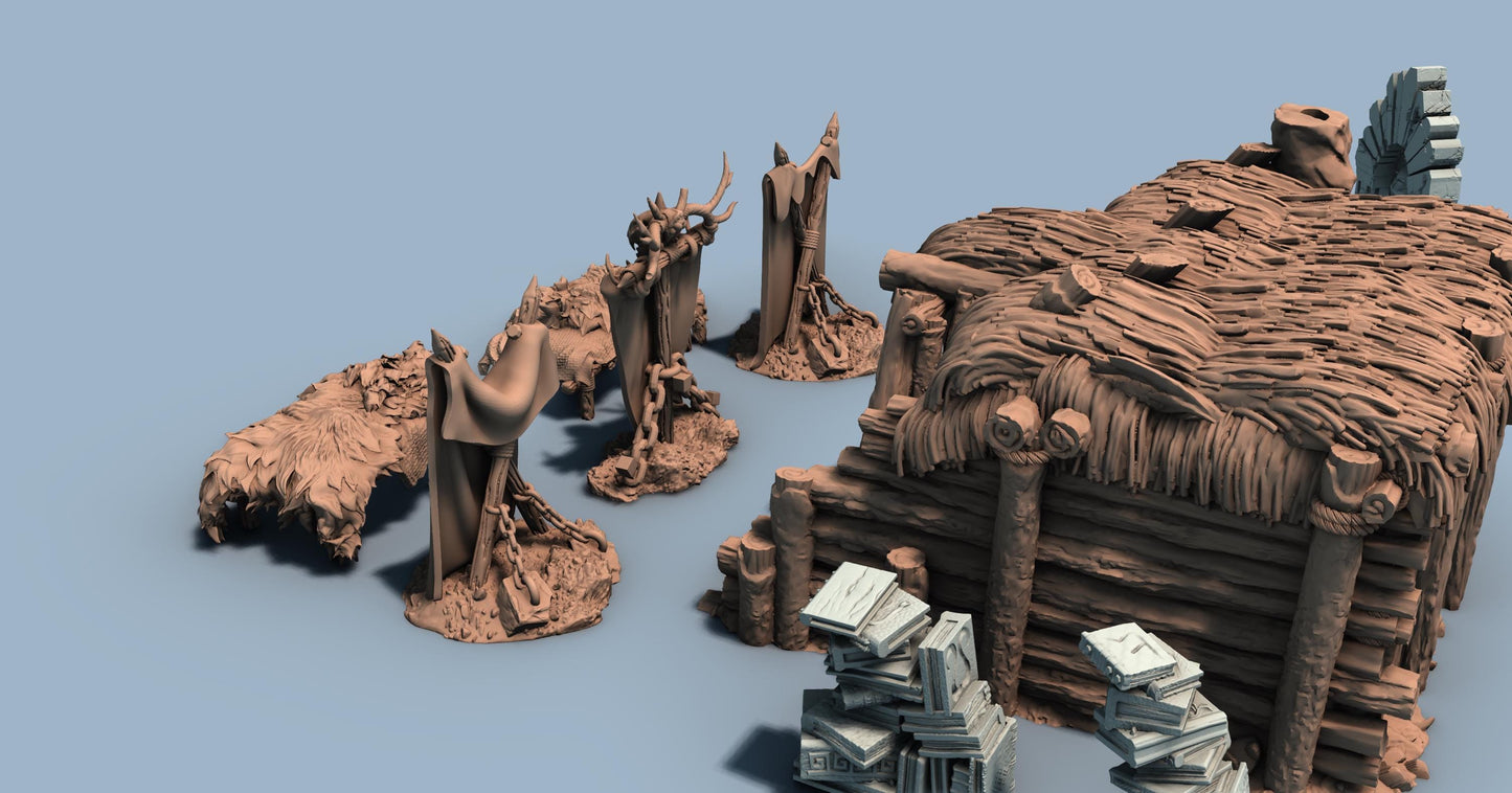 Arctic Camp Shelter by GameScape3D - 3D Printed Tabletop Terrain, Perfect for Wargames, Board Games, RPGs