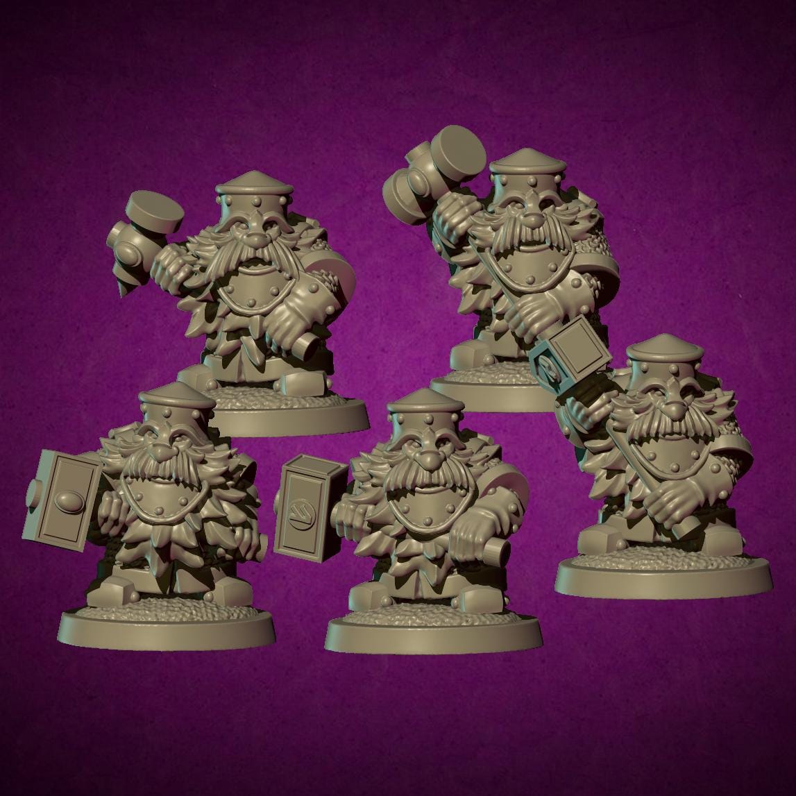 Royal Hammer Guard, Fantasy Skirmish Miniatures by MoM Miniatures, perfect for Fantasy Wargames and RPGs
