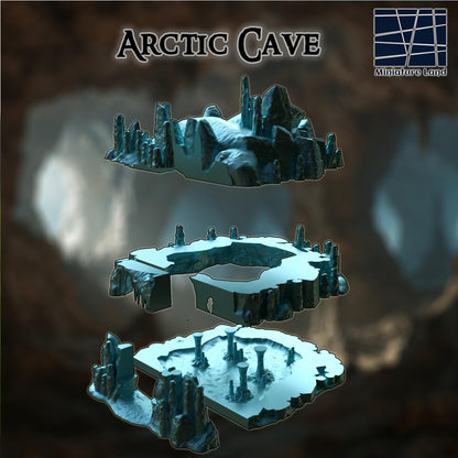 Arctic cave - Tabletop Terrain - 28 MM, Tabletop 3D Printed Terrain by MiniatureLand, Perfect for Wargaming and RPGs