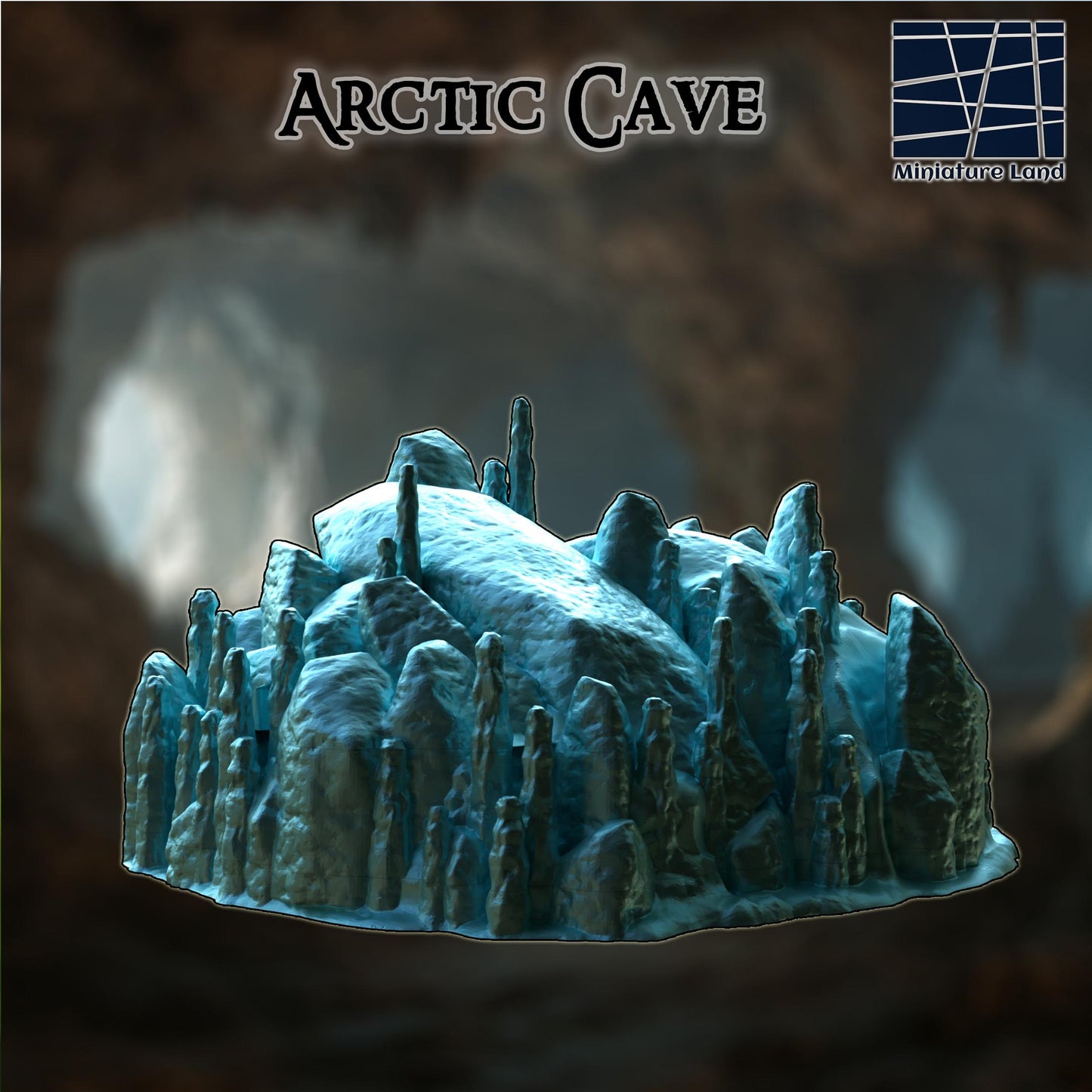 Arctic cave - Tabletop Terrain - 28 MM, Tabletop 3D Printed Terrain by MiniatureLand, Perfect for Wargaming and RPGs