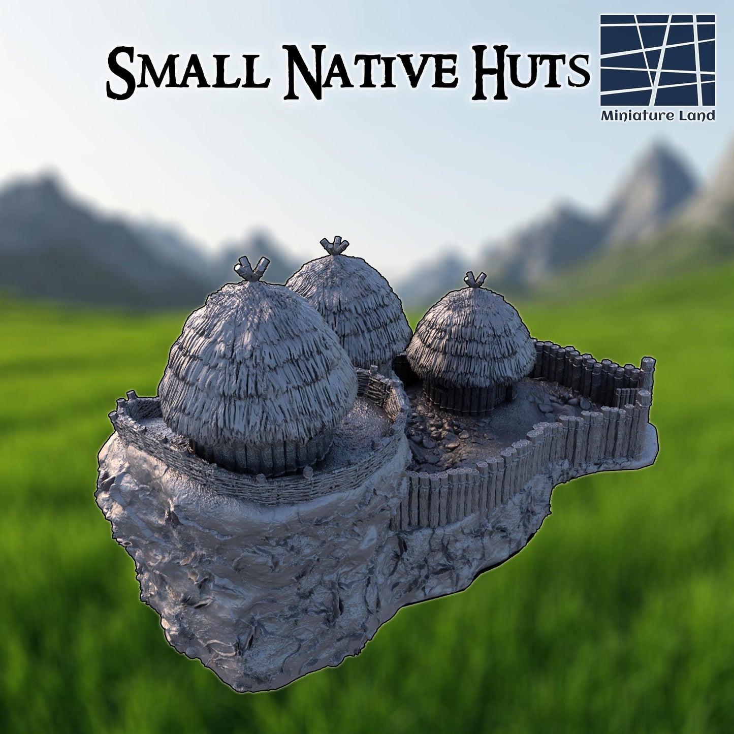 Small Native Huts - Tabletop Terrain - 28 MM, Tabletop 3D Printed Terrain by MiniatureLand, Perfect for Wargaming and RPGs