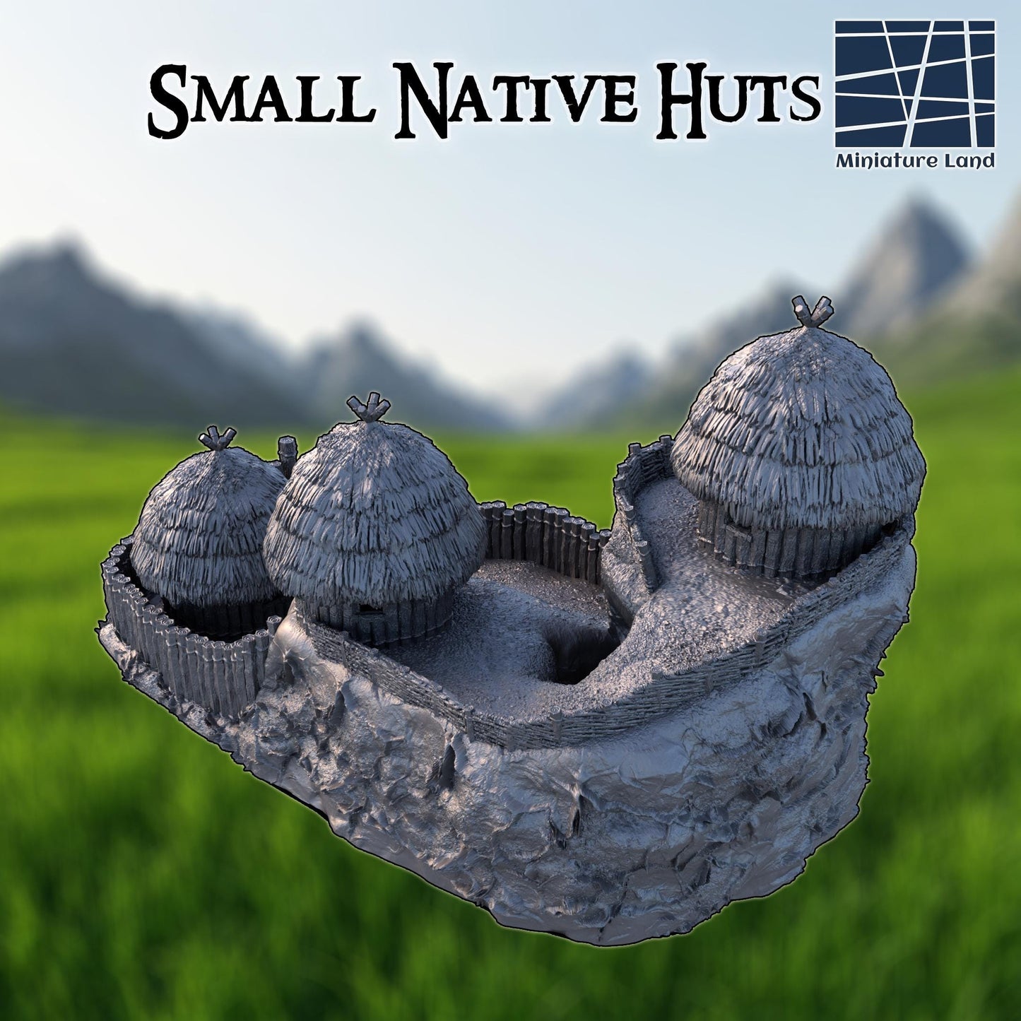 Small Native Huts - Tabletop Terrain - 28 MM, Tabletop 3D Printed Terrain by MiniatureLand, Perfect for Wargaming and RPGs