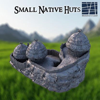 Small Native Huts - Tabletop Terrain - 28 MM, Tabletop 3D Printed Terrain by MiniatureLand, Perfect for Wargaming and RPGs