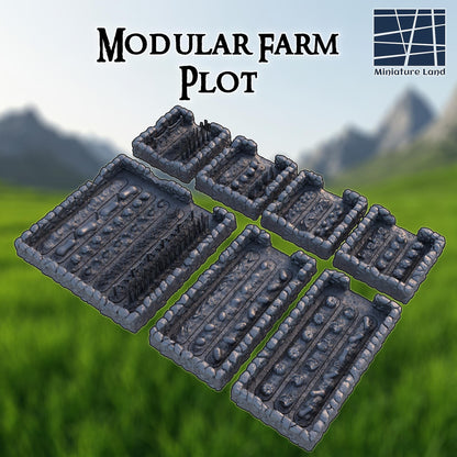 Medieval Farm Plot - Tabletop Terrain - 28 MM, Tabletop 3D Printed Terrain by MiniatureLand, Perfect for Wargaming and RPGs