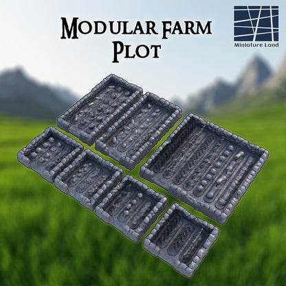 Medieval Farm Plot - Tabletop Terrain - 28 MM, Tabletop 3D Printed Terrain by MiniatureLand, Perfect for Wargaming and RPGs