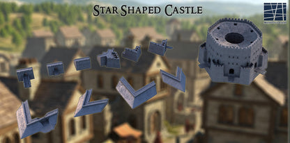 Star Fort - Tabletop Terrain - 28 MM, Tabletop 3D Printed Terrain by MiniatureLand, Perfect for Wargaming and RPGs