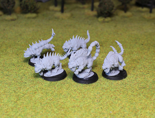 Chaos Mastiffs, Fantasy Skirmish Miniatures by MoM Miniatures, perfect for Fantasy Wargames and RPGs