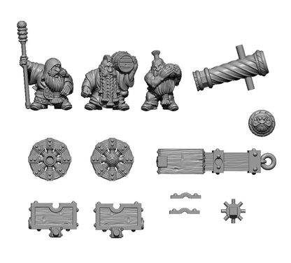 Dwarf Cannon, Fantasy Skirmish Miniatures by MoM Miniatures, perfect for Fantasy Wargames and RPGs