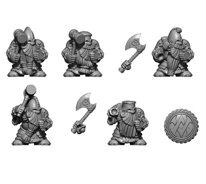 Dwarf Steel Skins, Fantasy Skirmish Miniatures by MoM Miniatures, perfect for Fantasy Wargames and RPGs
