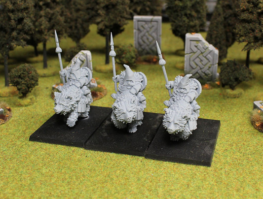 Dwarven Bear Cavalry, Fantasy Skirmish Miniatures by MoM Miniatures, perfect for Fantasy Wargames and RPGs