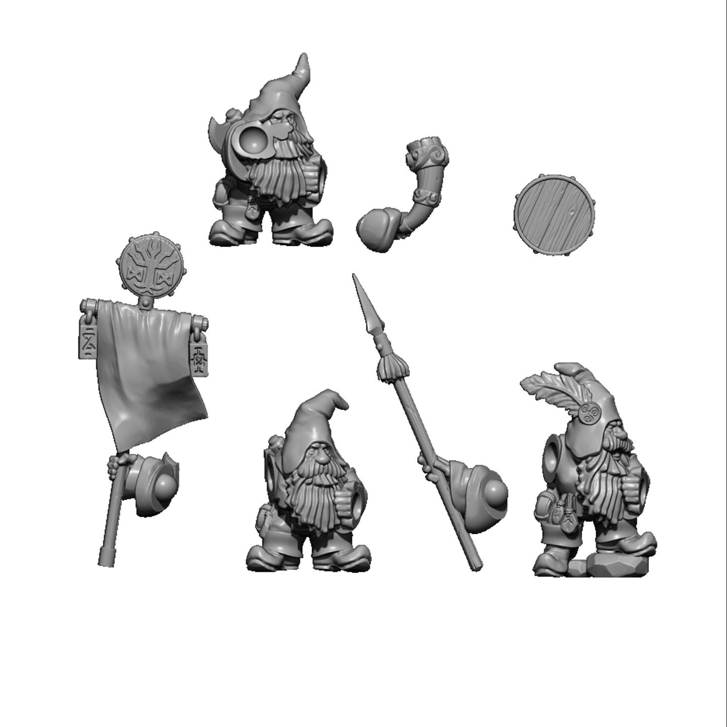 Ranger Dwarves with Spear, Fantasy Skirmish Miniatures by MoM Miniatures, perfect for Fantasy Wargames and RPGs