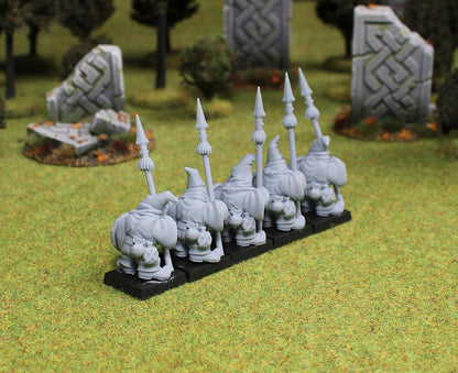 Ranger Dwarves with Spear, Fantasy Skirmish Miniatures by MoM Miniatures, perfect for Fantasy Wargames and RPGs