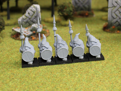Ranger Dwarves with Spear, Fantasy Skirmish Miniatures by MoM Miniatures, perfect for Fantasy Wargames and RPGs