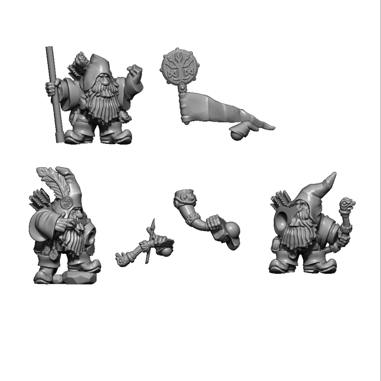 Dwarven Rangers with Bow, Fantasy Skirmish Miniatures by MoM Miniatures, perfect for Fantasy Wargames and RPGs