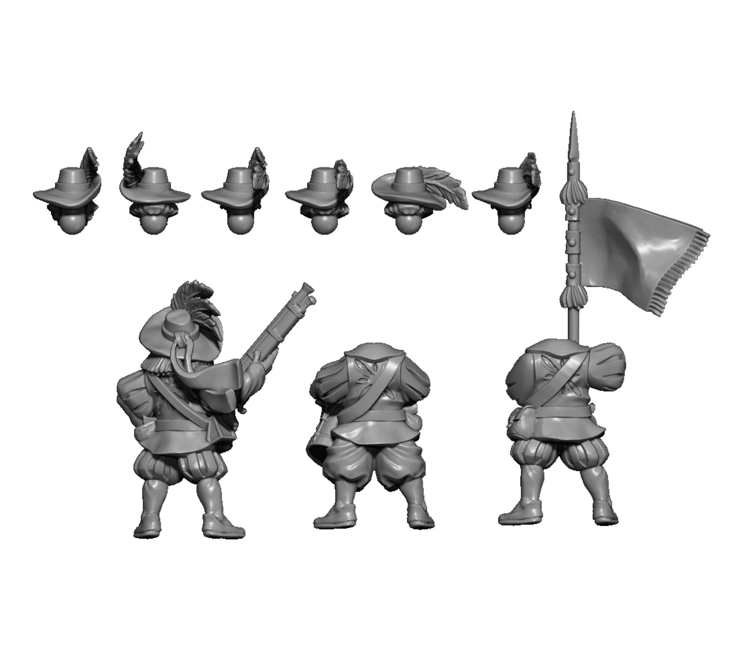 Bornland Harquebusiers, Fantasy Skirmish Miniatures by MoM Miniatures, perfect for Fantasy Wargames and RPGs