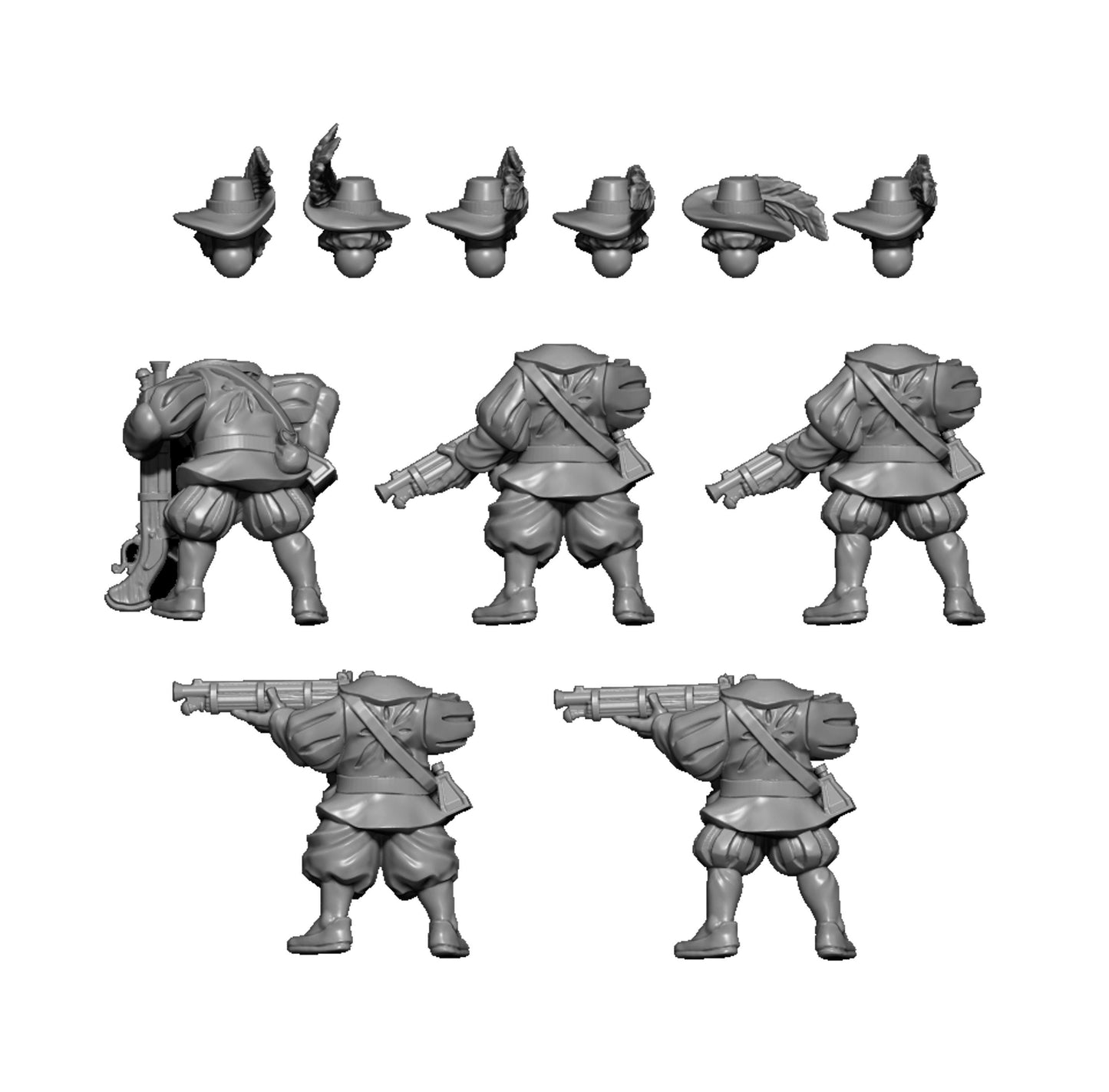 Bornland Harquebusiers, Fantasy Skirmish Miniatures by MoM Miniatures, perfect for Fantasy Wargames and RPGs