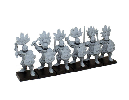 Heavy Cavalry on Foot, Fantasy Skirmish Miniatures by MoM Miniatures, perfect for Fantasy Wargames and RPGs