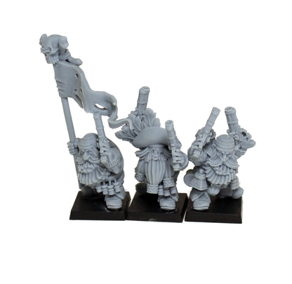Dwarven Pirate Harquebusiers, Fantasy Skirmish Miniatures by MoM Miniatures, perfect for Fantasy Wargames and RPGs