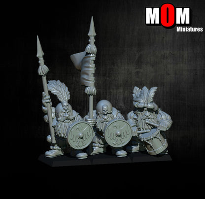Imperial Dwarf Spearmen, Fantasy Skirmish Miniatures by MoM Miniatures, perfect for Fantasy Wargames and RPGs