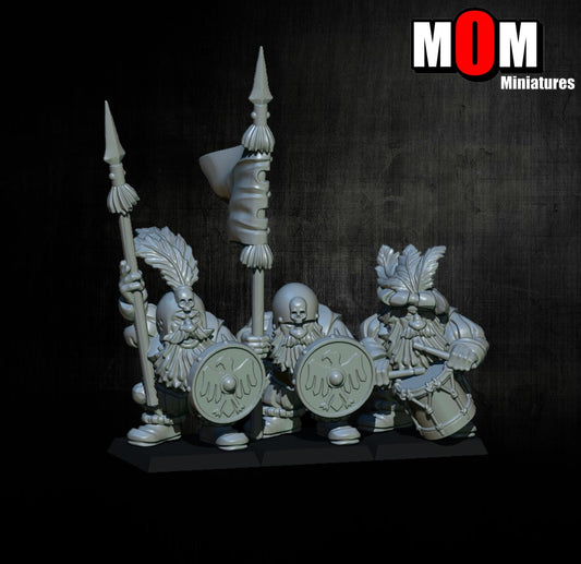 Imperial Dwarf Spearmen, Fantasy Skirmish Miniatures by MoM Miniatures, perfect for Fantasy Wargames and RPGs