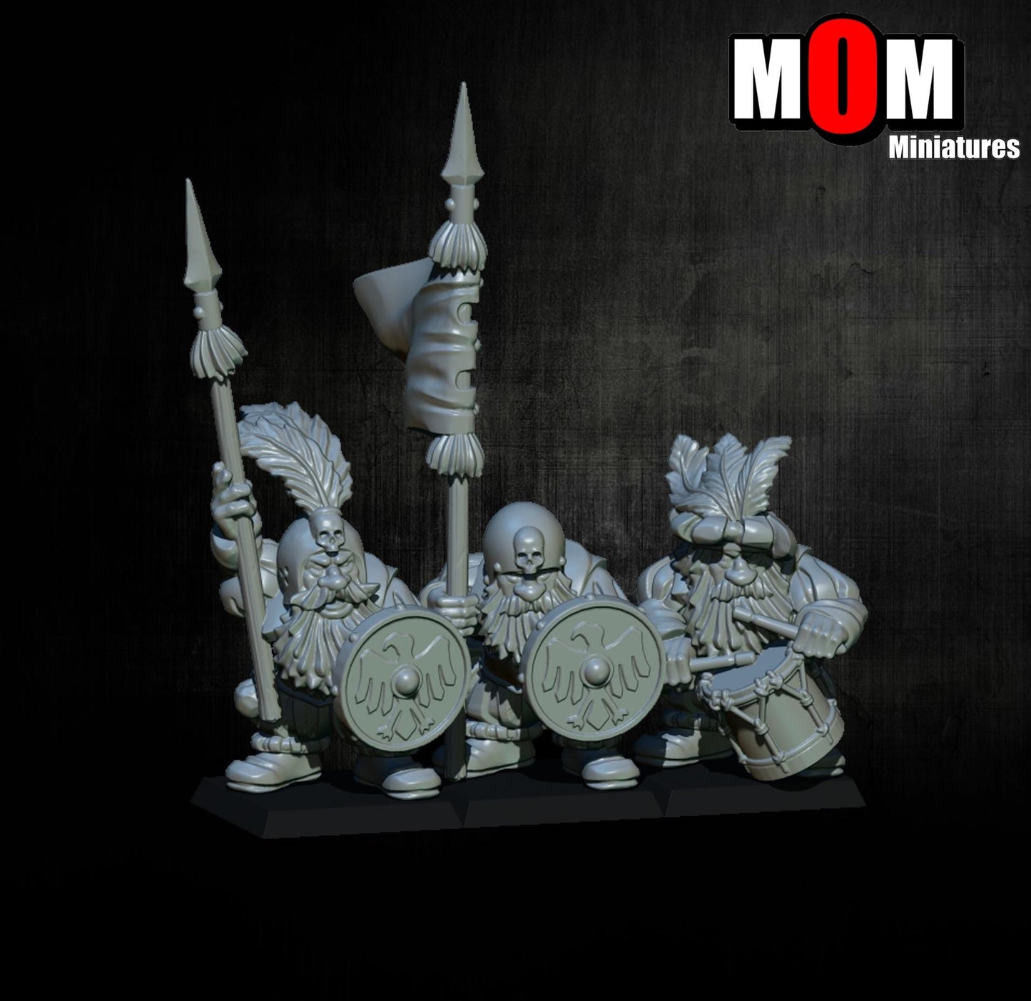 Imperial Dwarf Spearmen, Fantasy Skirmish Miniatures by MoM Miniatures, perfect for Fantasy Wargames and RPGs