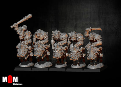 Orcs on Boars, Fantasy Skirmish Miniatures by MoM Miniatures, perfect for Fantasy Wargames and RPGs