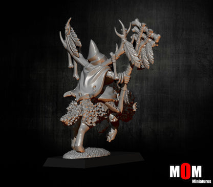 Shaman Goblin on Wolf, Fantasy Skirmish Miniatures by MoM Miniatures, perfect for Fantasy Wargames and RPGs