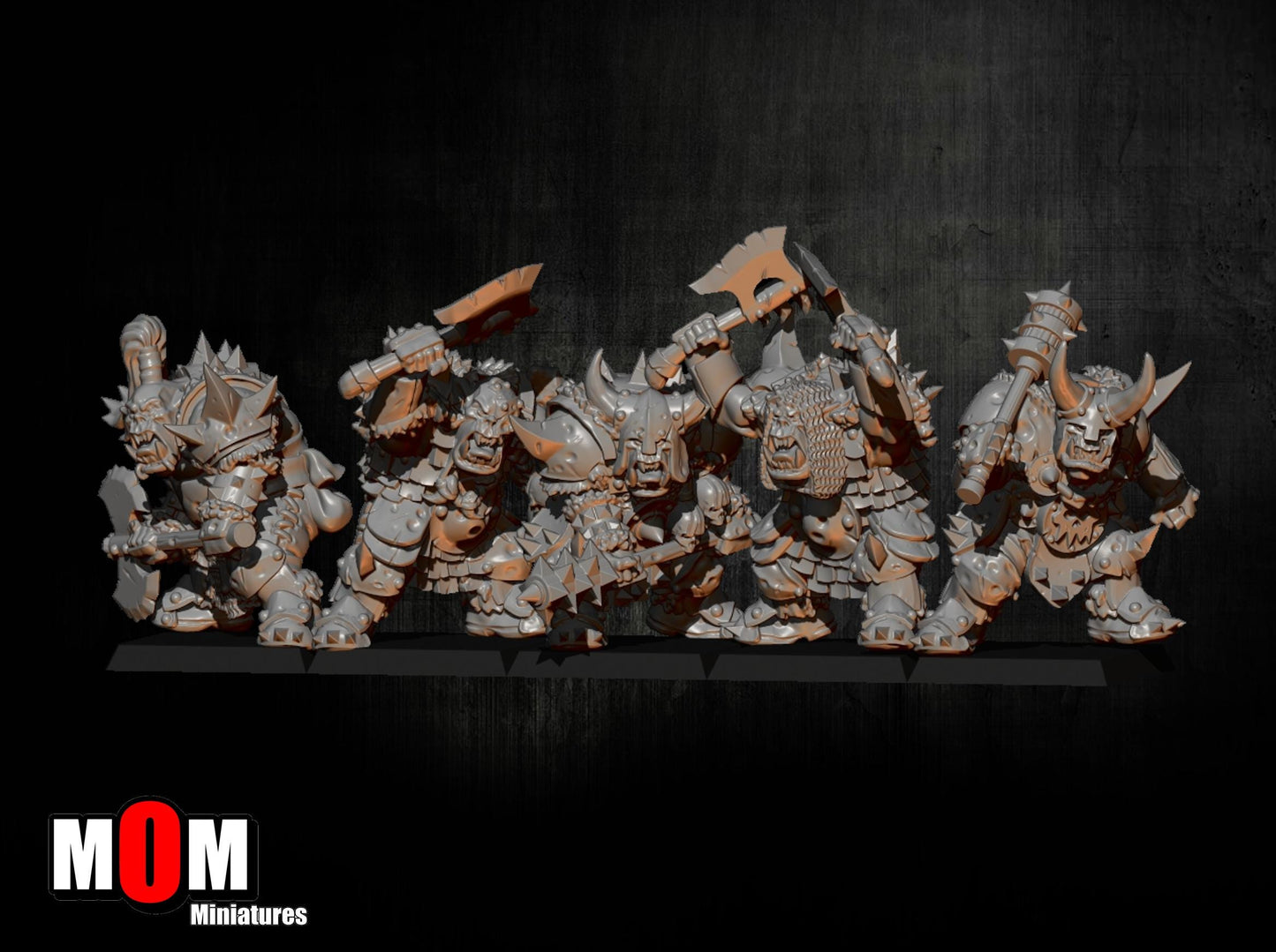 Black Orcs, Fantasy Skirmish Miniatures by MoM Miniatures, perfect for Fantasy Wargames and RPGs