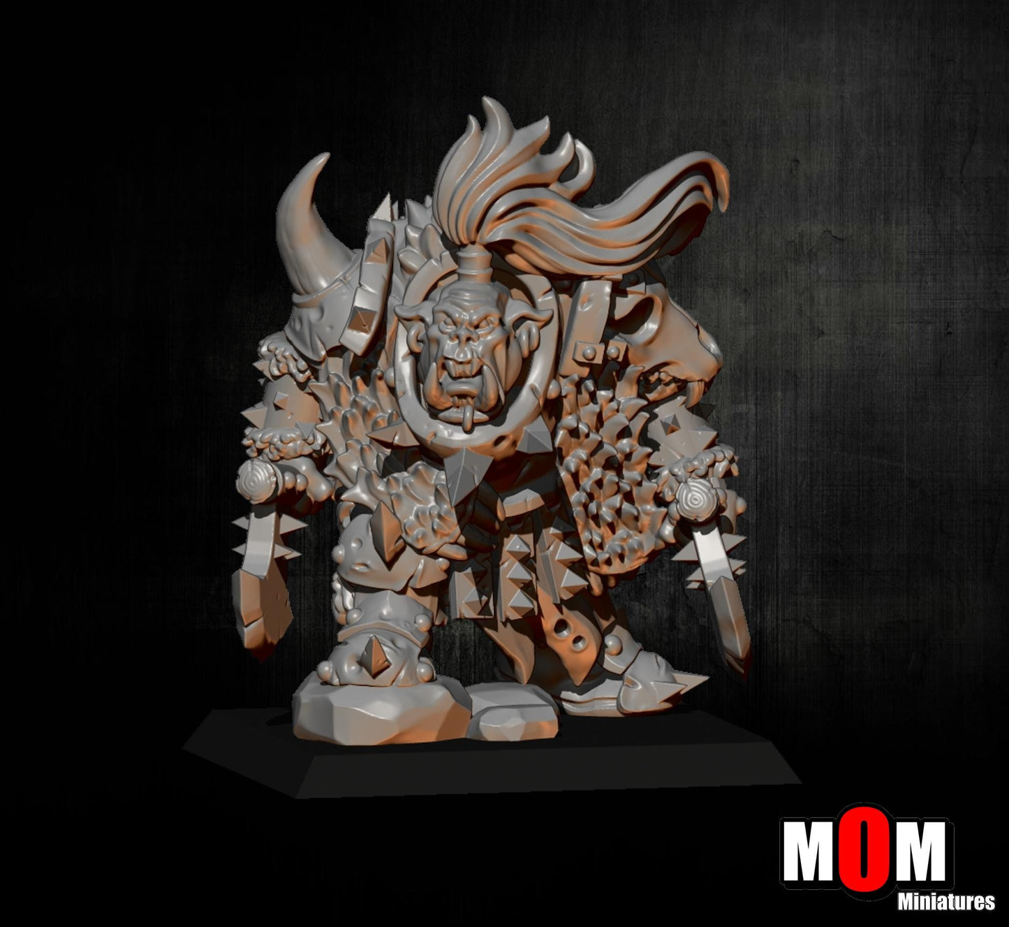 Orc Warboss, Fantasy Skirmish Miniatures by MoM Miniatures, perfect for Fantasy Wargames and RPGs