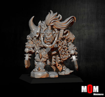 Orc Warboss, Fantasy Skirmish Miniatures by MoM Miniatures, perfect for Fantasy Wargames and RPGs