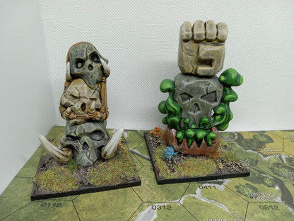 Orc Totems, Fantasy Skirmish Miniatures by MoM Miniatures, perfect for Fantasy Wargames and RPGs