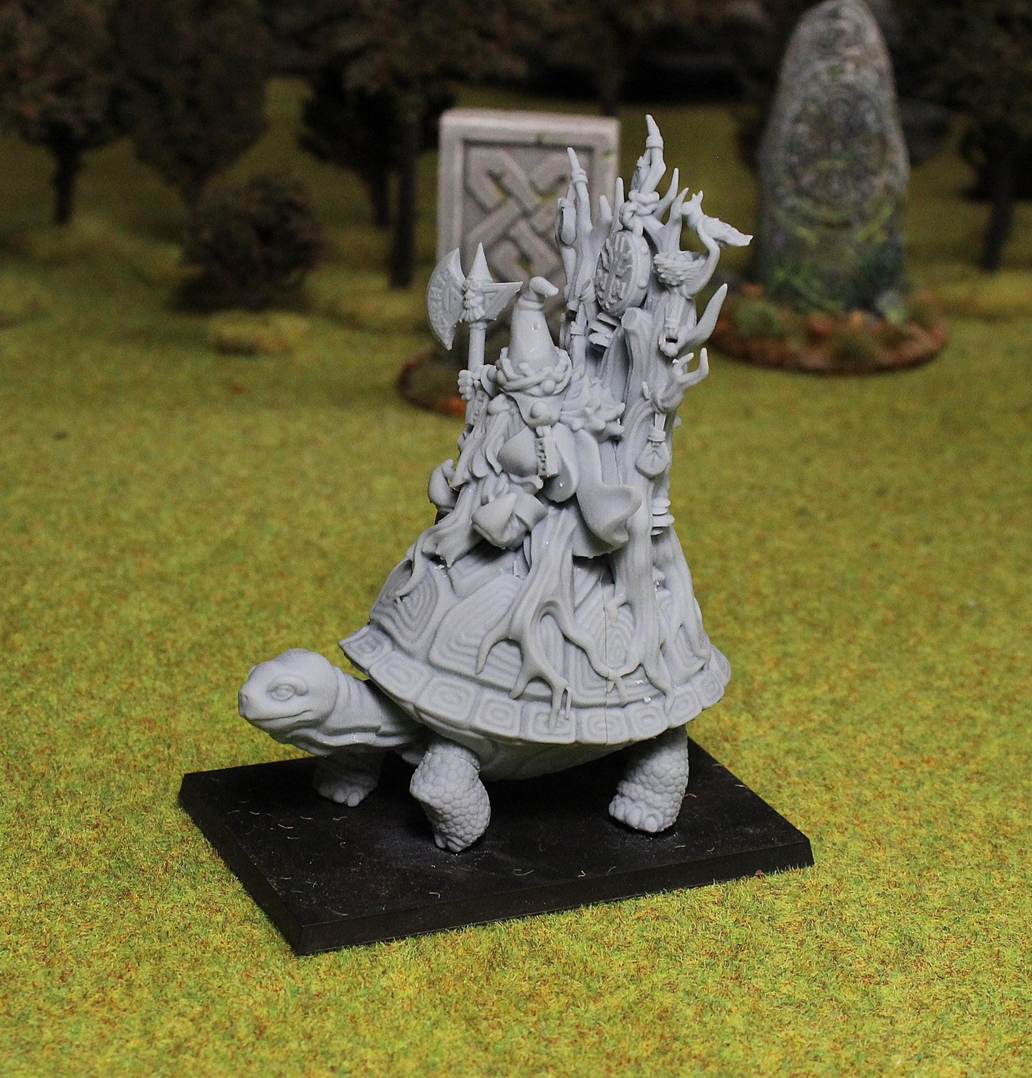 Dwarf King of the Forest on Turtle, Fantasy Skirmish Miniatures by MoM Miniatures, perfect for Fantasy Wargames and RPGs