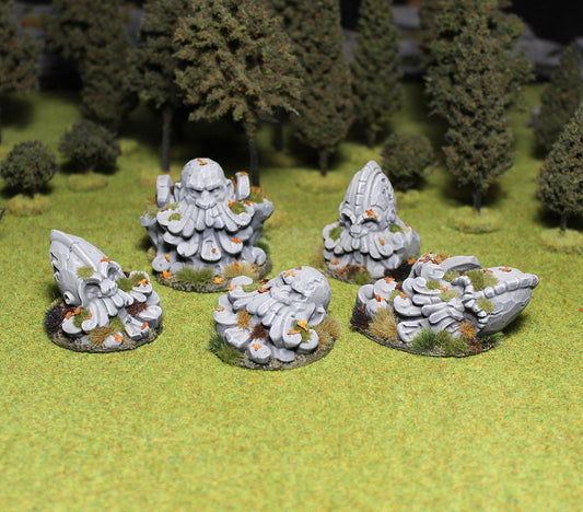 Dwarf Statue Heads, Fantasy Skirmish Miniatures by MoM Miniatures, perfect for Fantasy Wargames and RPGs