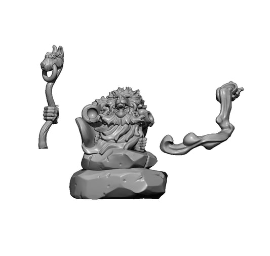 Dwarf Druid Miniature, Fantasy Wargame RPG, MoM Miniatures