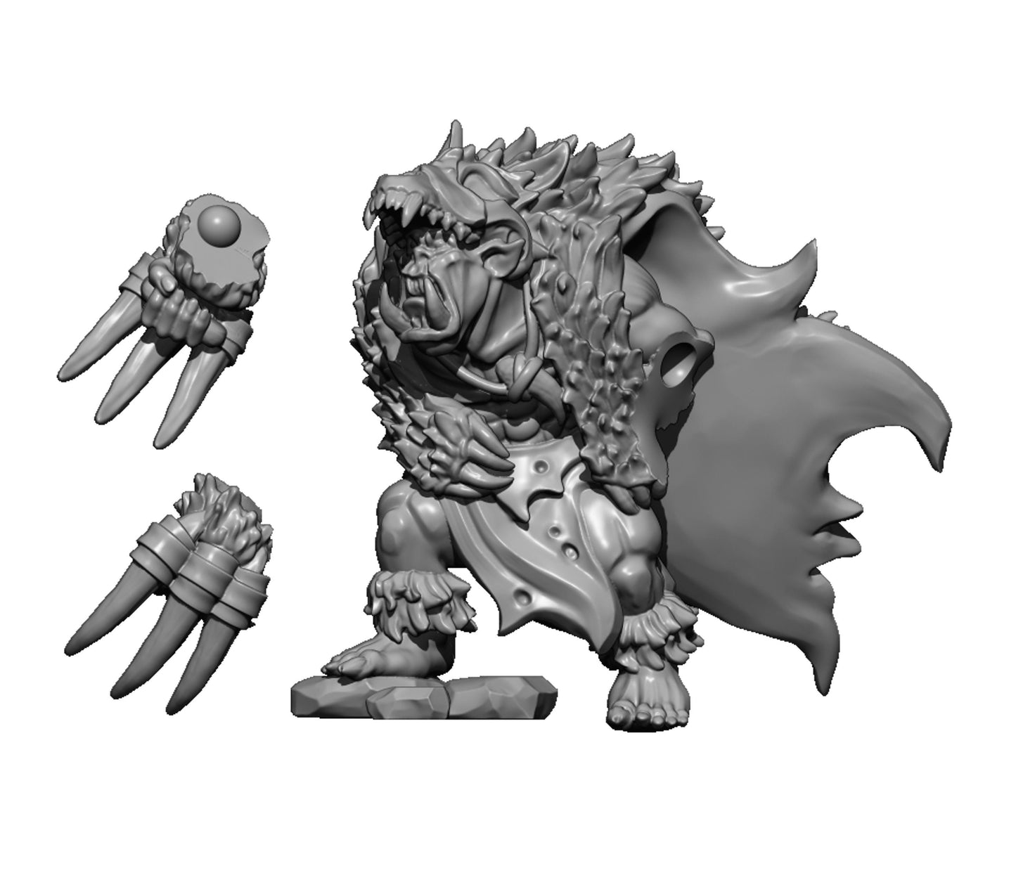 Wild Orc Warlord, Fantasy Skirmish Miniatures by MoM Miniatures, perfect for Fantasy Wargames and RPGs
