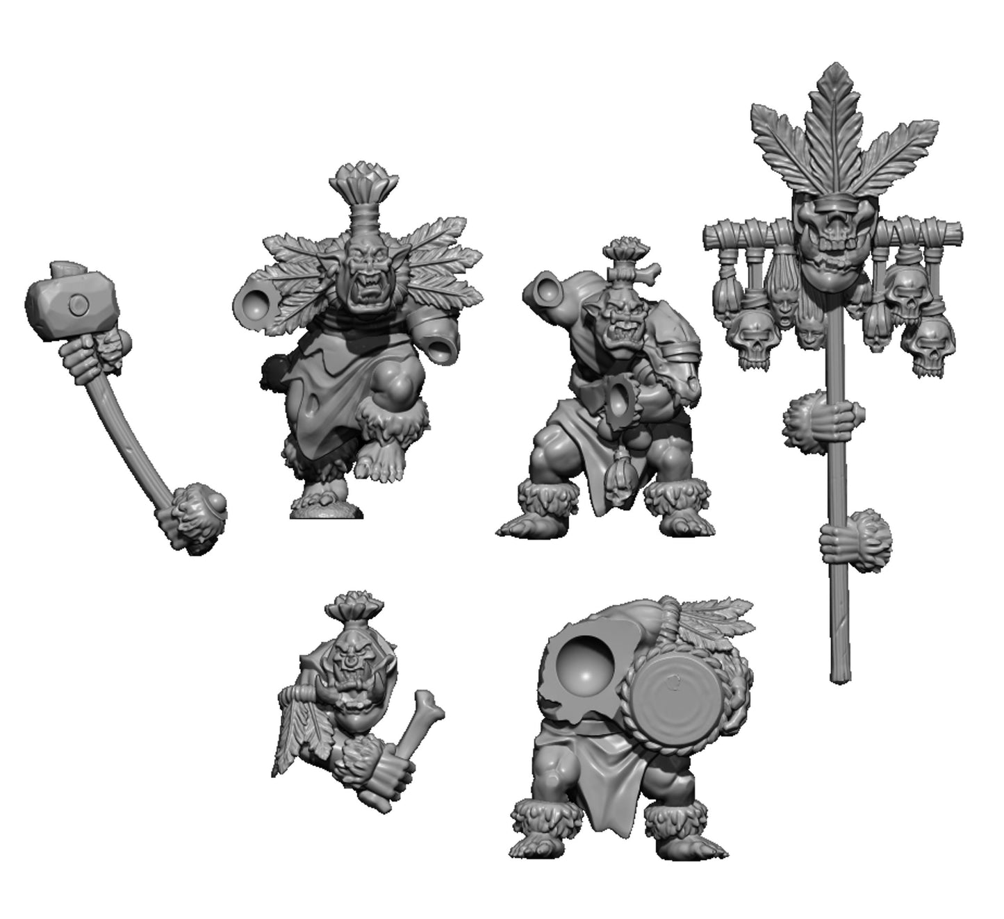 Wild Orcs, Fantasy Skirmish Miniatures by MoM Miniatures, perfect for Fantasy Wargames and RPGs