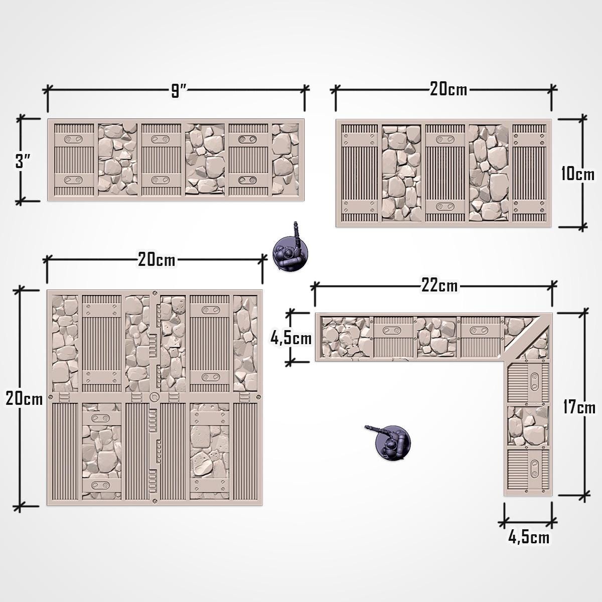 Modular CATHEDRAL RUINS UKTC Compatible set Txarli Factory Ruined Building Terrain Cityscape Set, Perfect for Tabletop Wargames