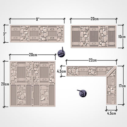 Modular CATHEDRAL RUINS UKTC Compatible set Txarli Factory Ruined Building Terrain Cityscape Set, Perfect for Tabletop Wargames