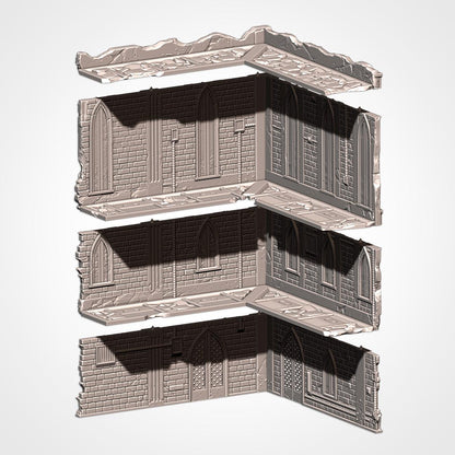 Modular CATHEDRAL RUINS UKTC Compatible set Txarli Factory Ruined Building Terrain Cityscape Set, Perfect for Tabletop Wargames