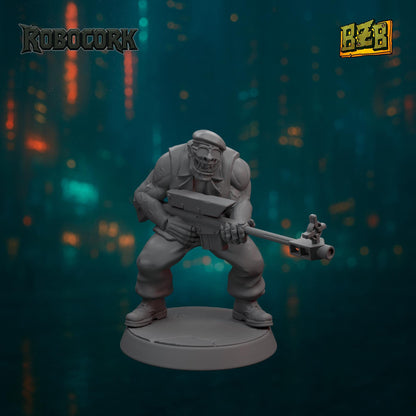 The Gang, ROBOCORK, Movie-inspired Orkish Menace Sculpted by Big Zkreen Boyz, Grimdark Compatible, Scaled for Sci-Fi Wargames