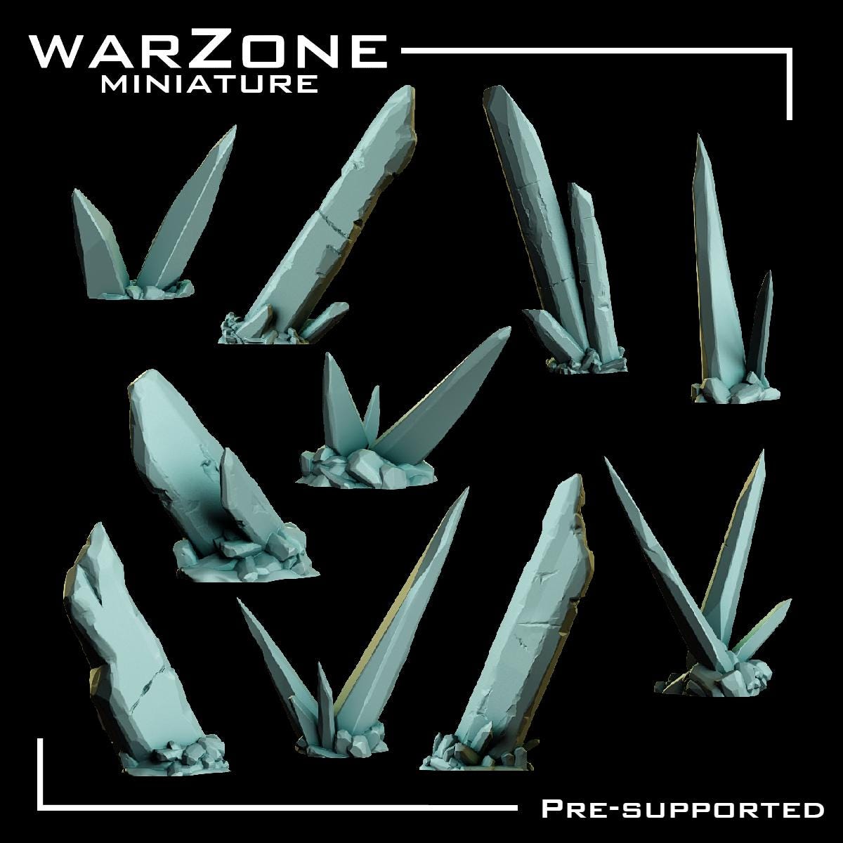 Crystal / Crystals Basing Bits Vol. 02, Grimdark Conversion Parts and Basing Materials Sculpted by WarZone Miniature