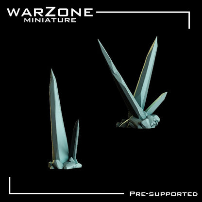 Crystal / Crystals Basing Bits Vol. 02, Grimdark Conversion Parts and Basing Materials Sculpted by WarZone Miniature