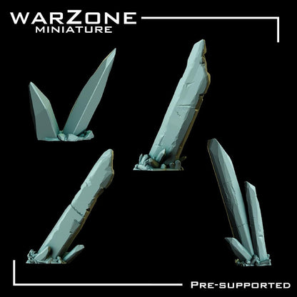 Crystal / Crystals Basing Bits Vol. 02, Grimdark Conversion Parts and Basing Materials Sculpted by WarZone Miniature