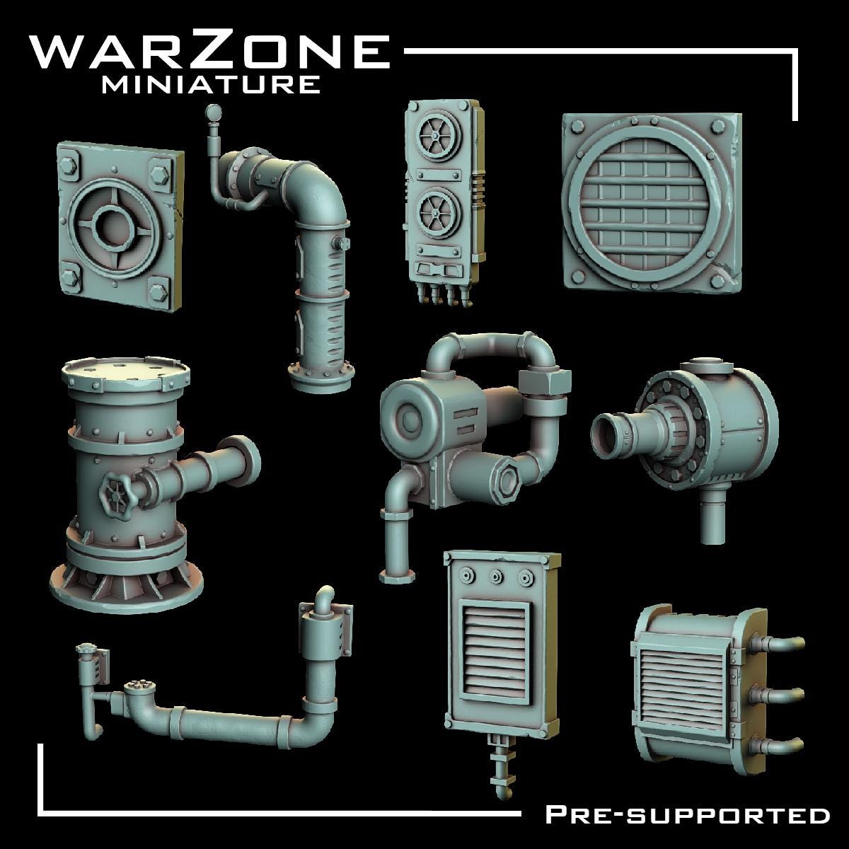 Kitbash / Kitbash Wasteland Kitbash Vol. 02, Grimdark Conversion Parts and Basing Materials Sculpted by WarZone Miniature