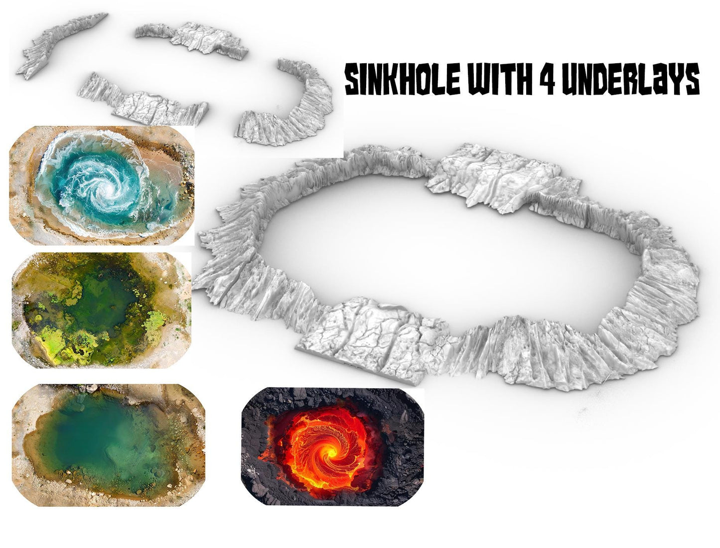 Ultimate Low Profile Road System ULPRS: Core Set - 3D Printed Tabletop Terrain, Perfect for Wargames, Board Games, Role Playing Games