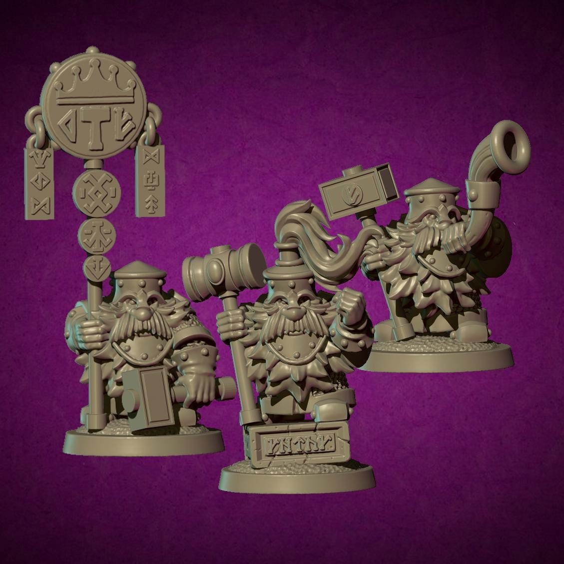 Royal Hammer Guard, Fantasy Skirmish Miniatures by MoM Miniatures, perfect for Fantasy Wargames and RPGs