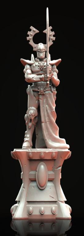 Sci Fi Elf Statue, Space-Faring Elf Statues Sculpted by Tainted Windmill for Wargames set in the Grimdark Future