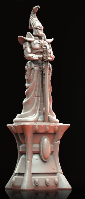 Sci Fi Elf Statue, Space-Faring Elf Statues Sculpted by Tainted Windmill for Wargames set in the Grimdark Future